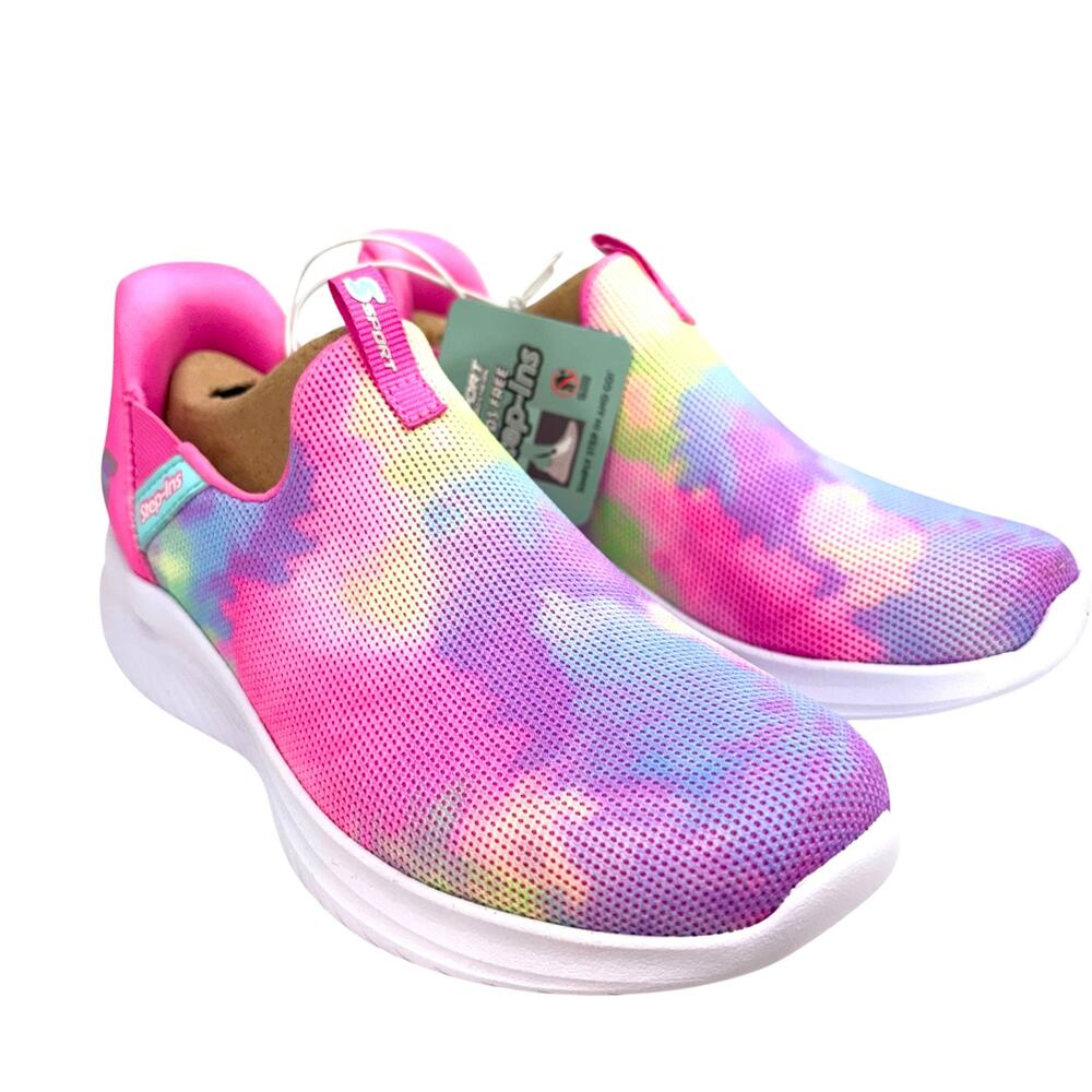 S Sport by Skechers Baily Hands Free Slip In Tie Dye Knit Sneakers Girls Youth 2